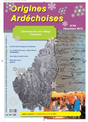 ORIGINES ARDÉCHOISES N°64 Décembre 2012