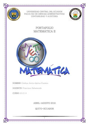 Portafolio Matematica Ii Cinthya Quiroz 2do Hemi