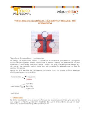 Tecnologia De Los Materiales, Componentes Y Operacion Con He