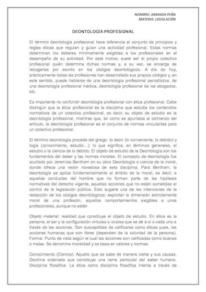 Deontología Profesional Amanda Peña