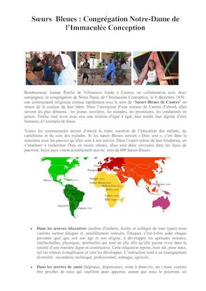 Soeurs Bleues De Castres Diocese D'albi