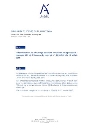 Circulaire Unedic Du 21juillet2016
