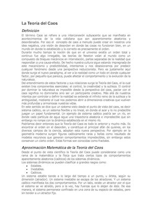 La Teoria Del Caos