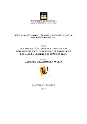 Investigaciòn Sobre Estimulaciòn Temprana