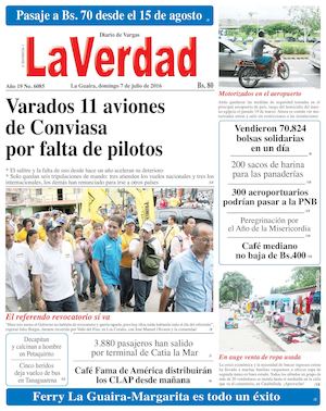 La Guaira, domingo 7 de julio de 2016 Año 19 Nº 6085