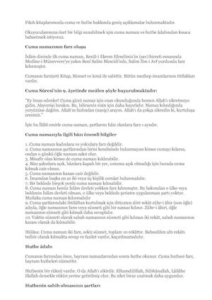 Cum'a Namazi Ve Dualar