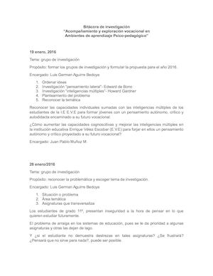 Bitacora Proyecto
