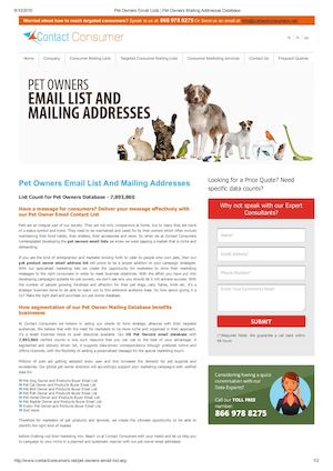 Pet Owners Email Lists | Pet Owners Mailing Addresses Database