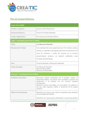 Unidad Didactica Recursos Naturales