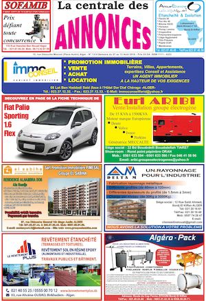 La Centrale des Annonces N° 1314 Semaine du 07 au 13 Août 2016
