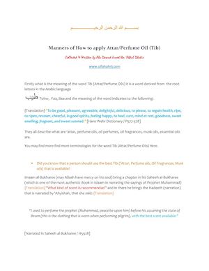 Manners Of How To Apply Attar