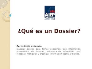 Qué Es Un Dossier