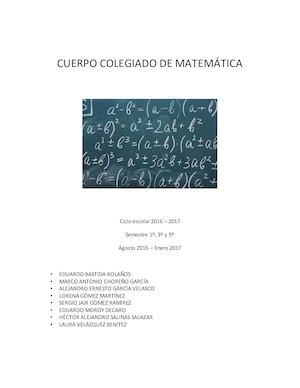 CUERPO COLEGIADO MATEMATICAS