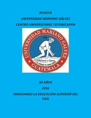 REVISTA 50 AÑOS UMG TOTONICAPAN