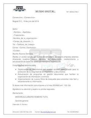 Carta Combinada Brayan Romero