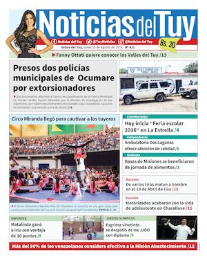 Noticias Del Tuy Edición Impresa 15 De Agosto