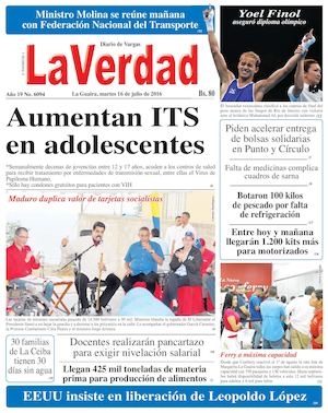 La Guaira, martes 16 de agosto de 2016 Año 19 Nº 6094