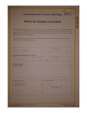 Certificado Danés Alfonso