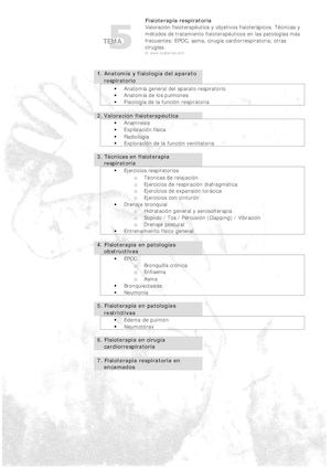 Valoración Fisioterapéutica Y Objetivos Fisioterápicos Técnicas Y
