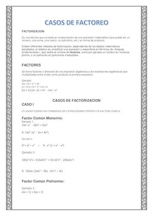 Casos De Factoreo