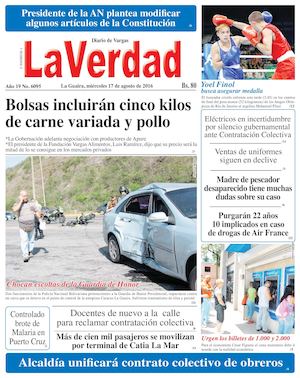 La Guaira, miercoles 17 de agosto de 2016 Año 19 Nº 6095