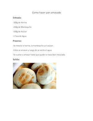 Como Hacer Pan Amasado