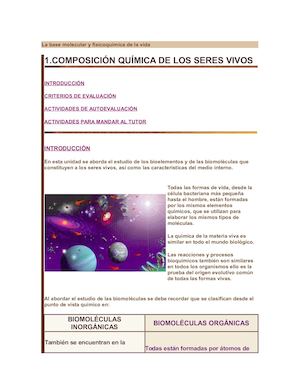 La Base Molecular Y Fisicoquímica De La Vida