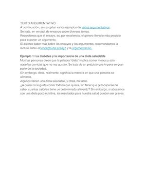texto argumentativo sobre la diabetes y la importancia de una dieta saludable texto argumentativo sobre la diabetes y la importancia de una dieta saludable