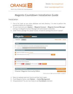 Magento Countdown Installation Guide