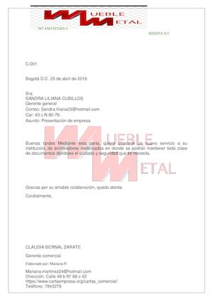 Carta Comercial Bloque Extremo
