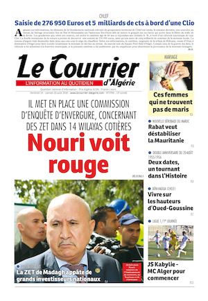 Le Courrier D'Algérie Du Samedi 20 Août 2016