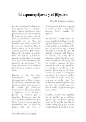 El espantapájaros y el jilguero