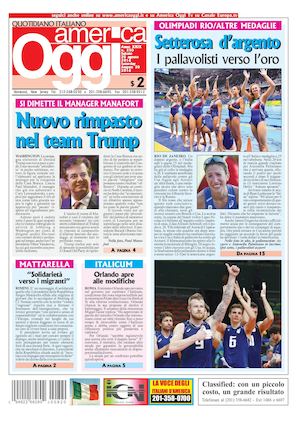 America Oggi 20 Agosto 2016
