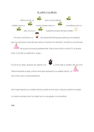 Cuento El Sapo Y La Bruja