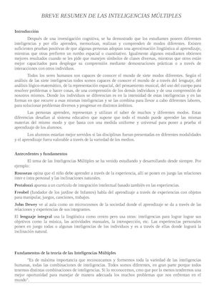 Resumen Inteligencias Múltiples