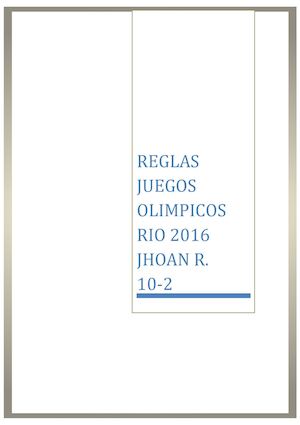 Reglas De Los Juegos Olímpicos