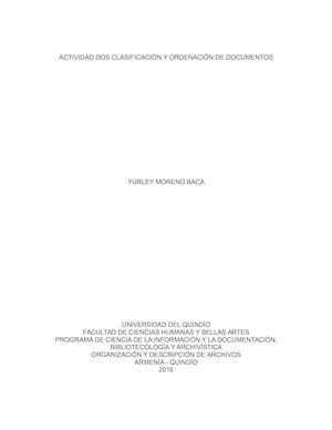 Actividad2 Clasificación Y Ordenación Yurley Moreno Baca