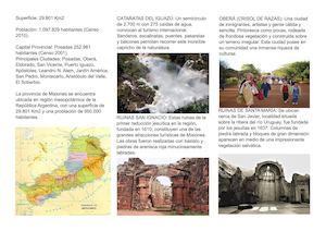 Folleto turistico de la Provincia de Misiones