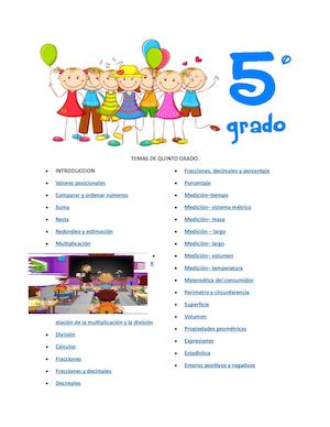 Temas De Quinto Grado