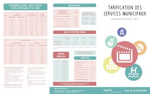 Tarification des services municipaux 2016/2017