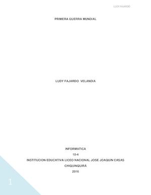 PRIMERA GUERRA MUNDIAL