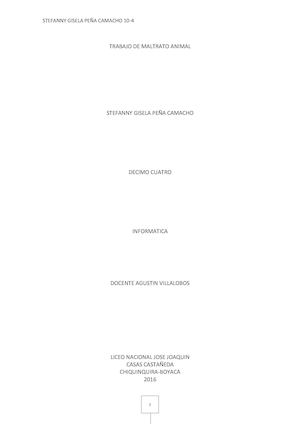 Trabajo De Maltrato Animal