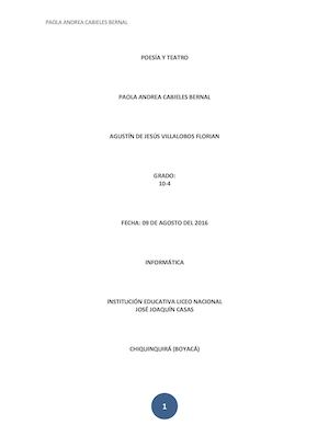 Poesía Y Teatro