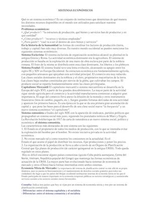 Qué Es Un Sistema Económico