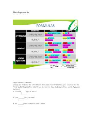 Simple And Past Presente