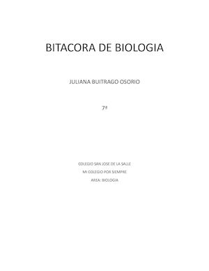 Bitacora De Biologia