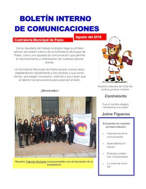 Boletín Interno No. 001 Contraloría de Pasto