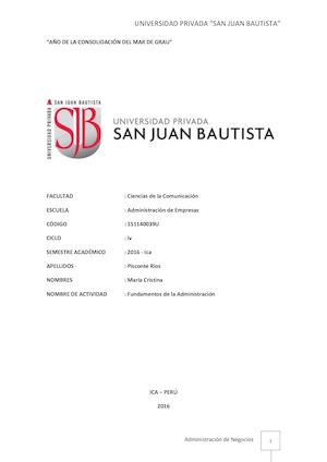 Fundamentos de la administración - UPSJB