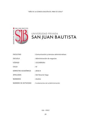 Fundamentos de la administracion - UPSJB