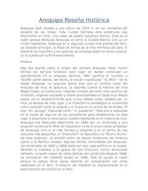 Arequipa Reseña Histórica